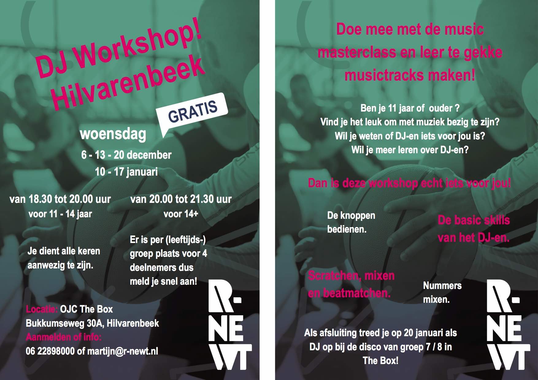 Flyer R newt DJ workshop