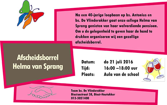 uitnodiging borrel Helma